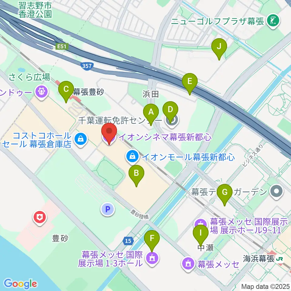 イオンシネマ幕張新都心周辺のコンビニエンスストア一覧地図