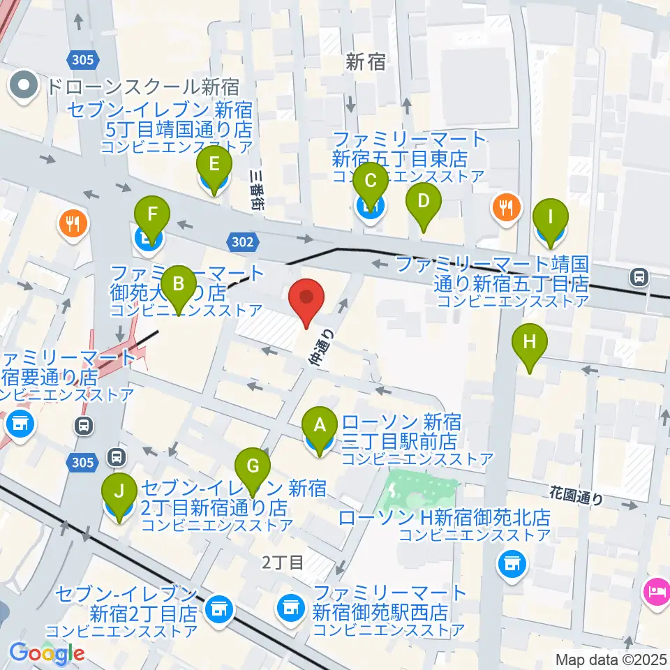 シャンソンの店Kuwa周辺のコンビニエンスストア一覧地図