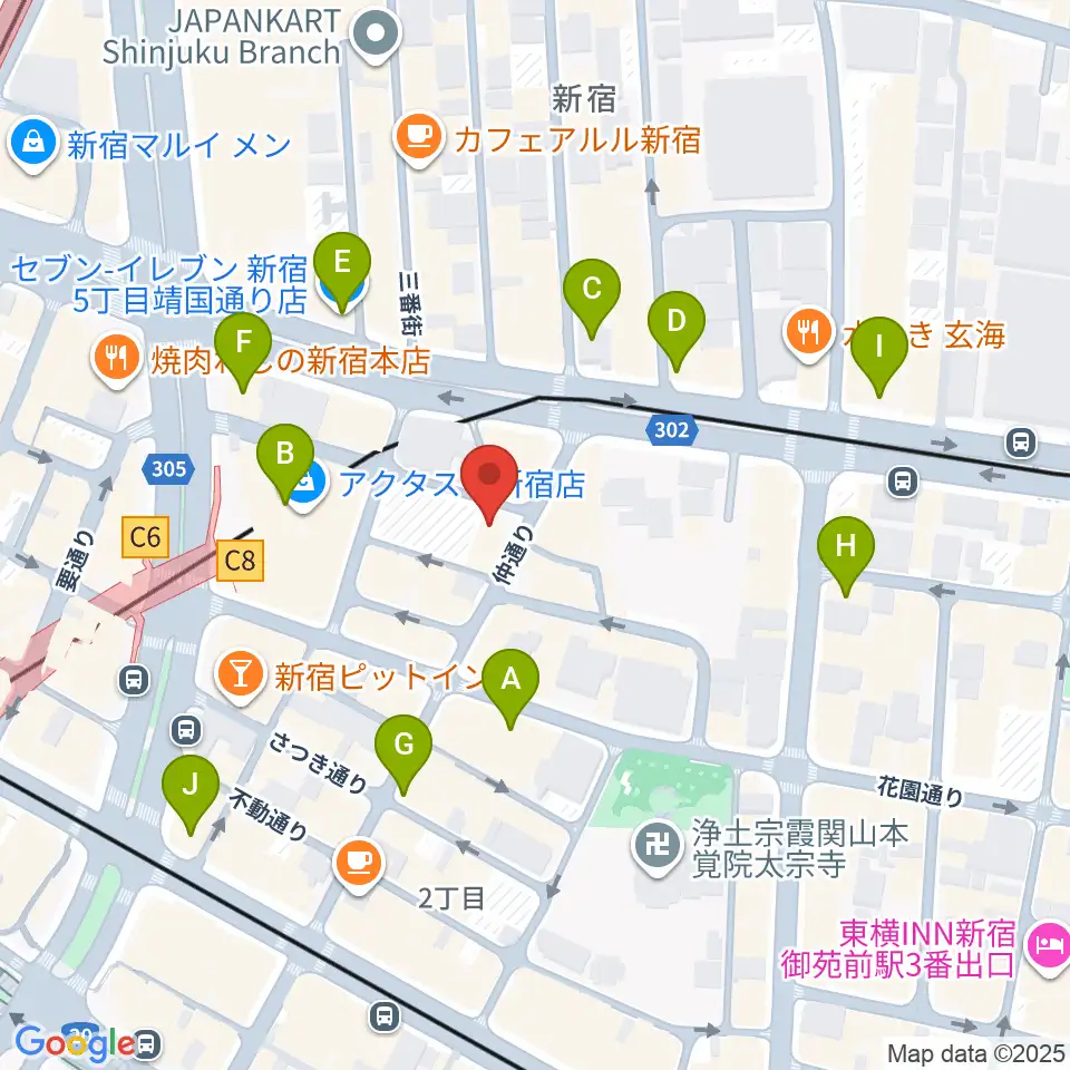シャンソンの店Kuwa周辺のコンビニエンスストア一覧地図