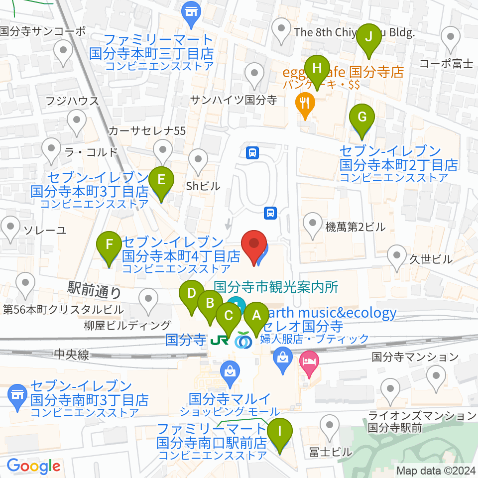 cocobunjiプラザ リオンホール周辺のコンビニエンスストア一覧地図