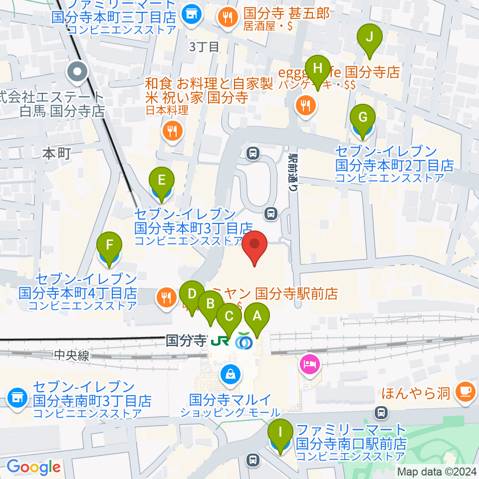 cocobunjiプラザ リオンホール周辺のコンビニエンスストア一覧地図