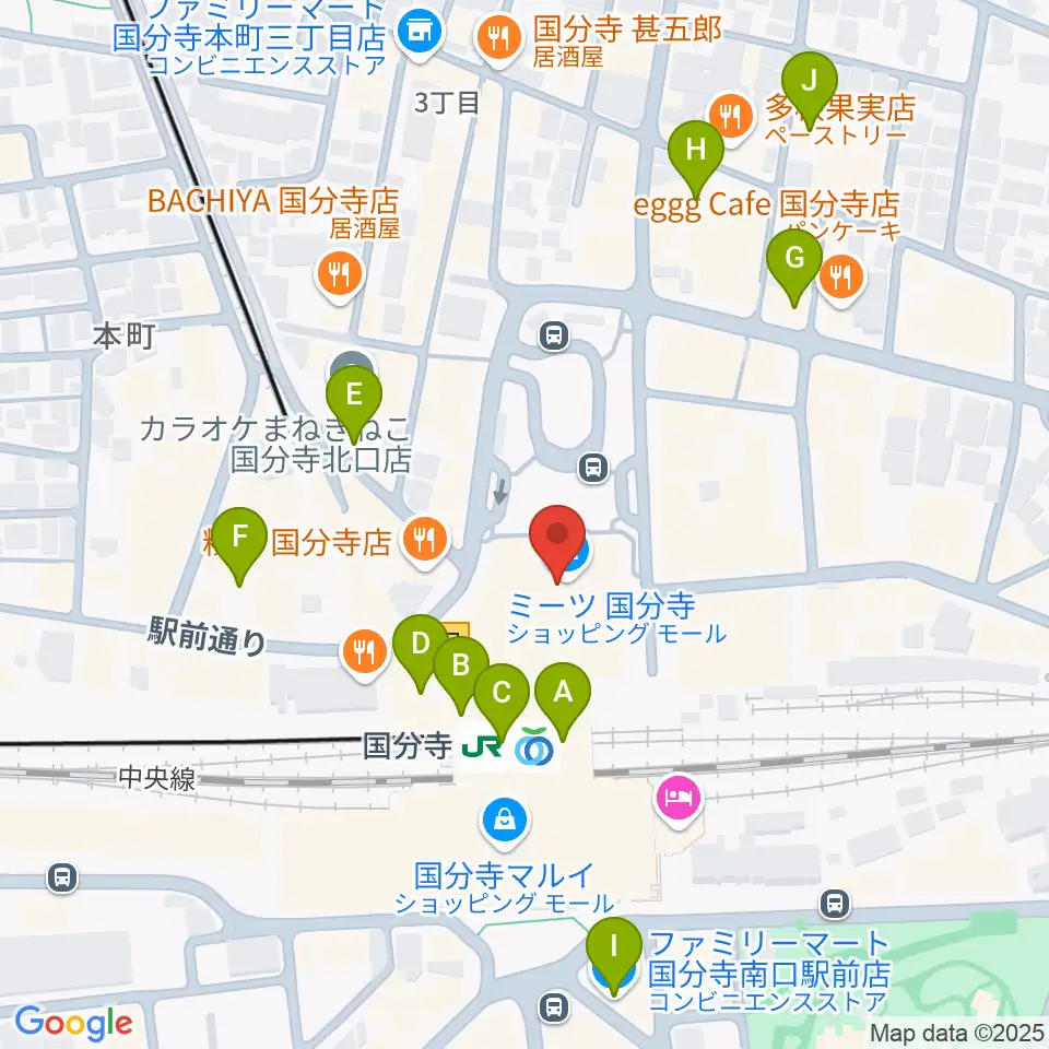 cocobunjiプラザ周辺のコンビニエンスストア一覧地図