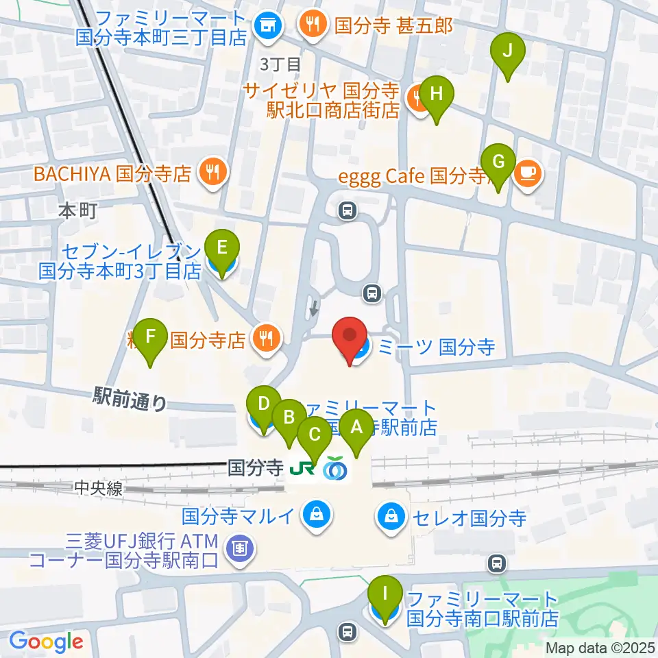 cocobunjiプラザ周辺のコンビニエンスストア一覧地図