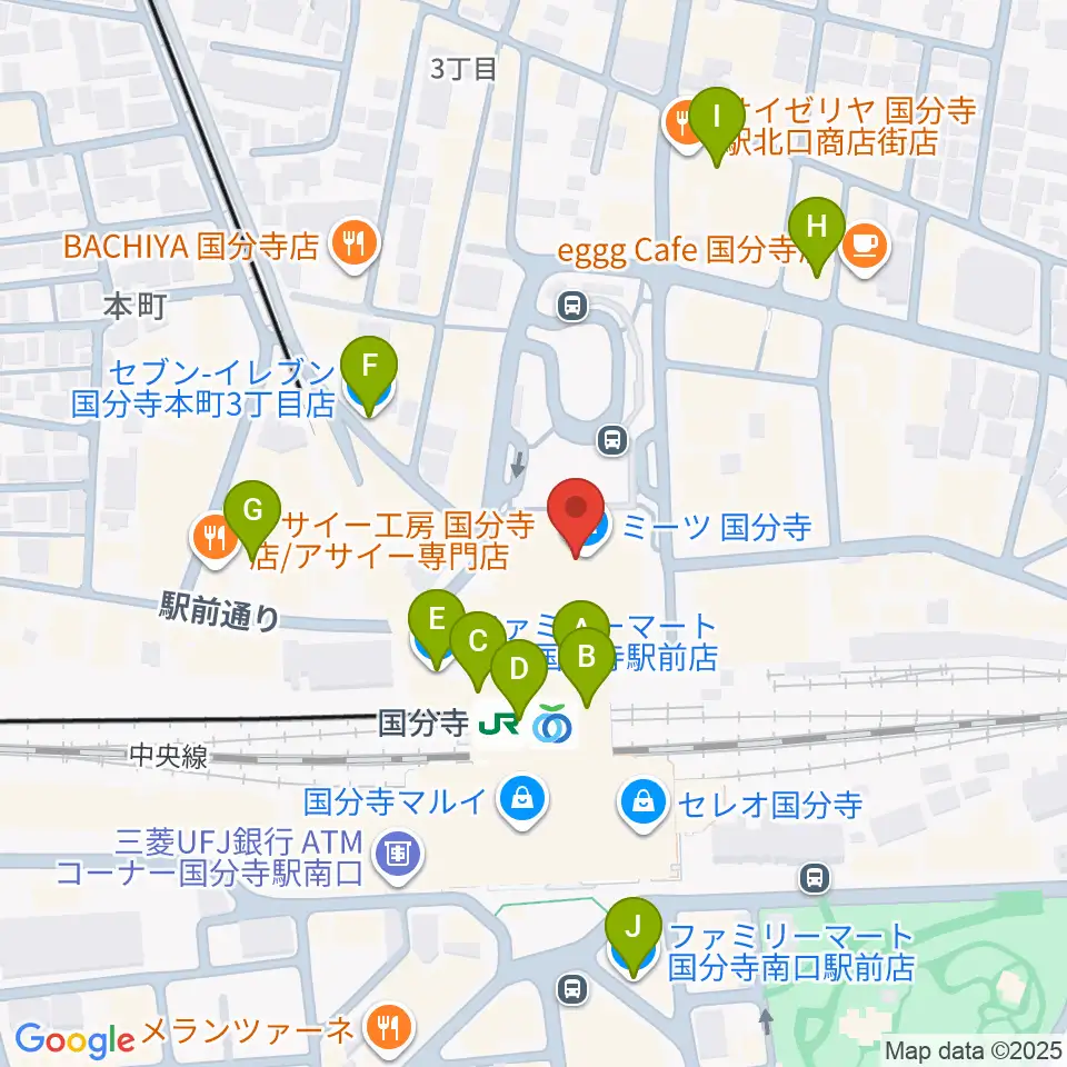 cocobunjiプラザ周辺のコンビニエンスストア一覧地図