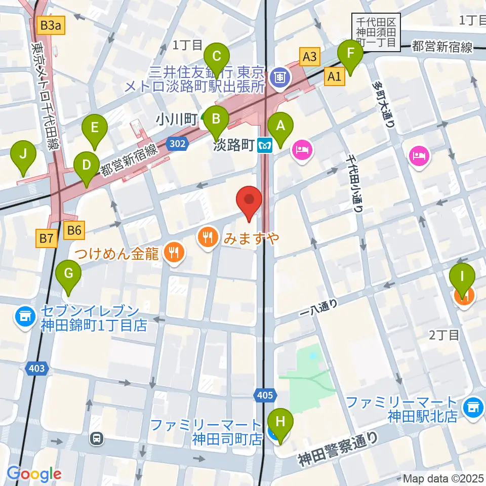 スタジオBPM周辺のコンビニエンスストア一覧地図