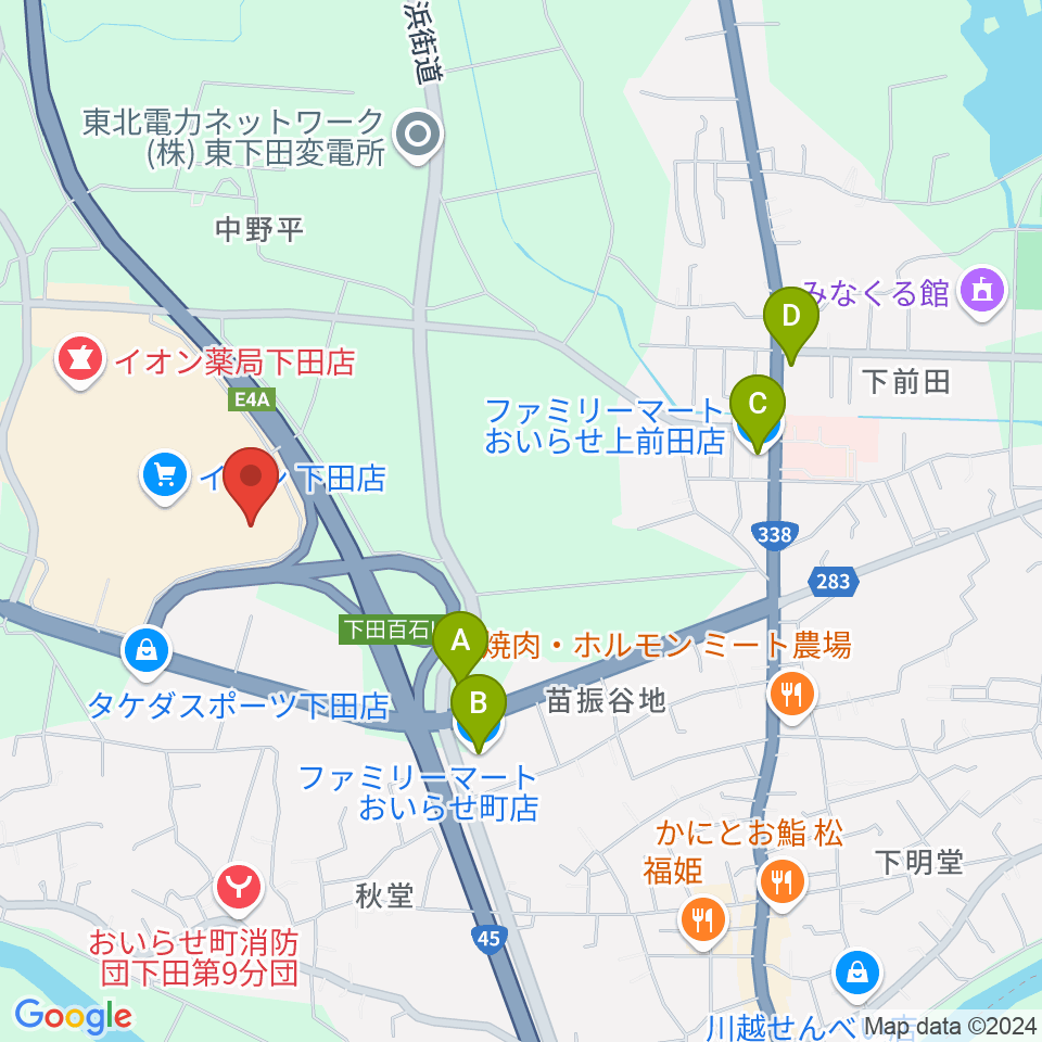 TOHOシネマズおいらせ下田周辺のコンビニエンスストア一覧地図