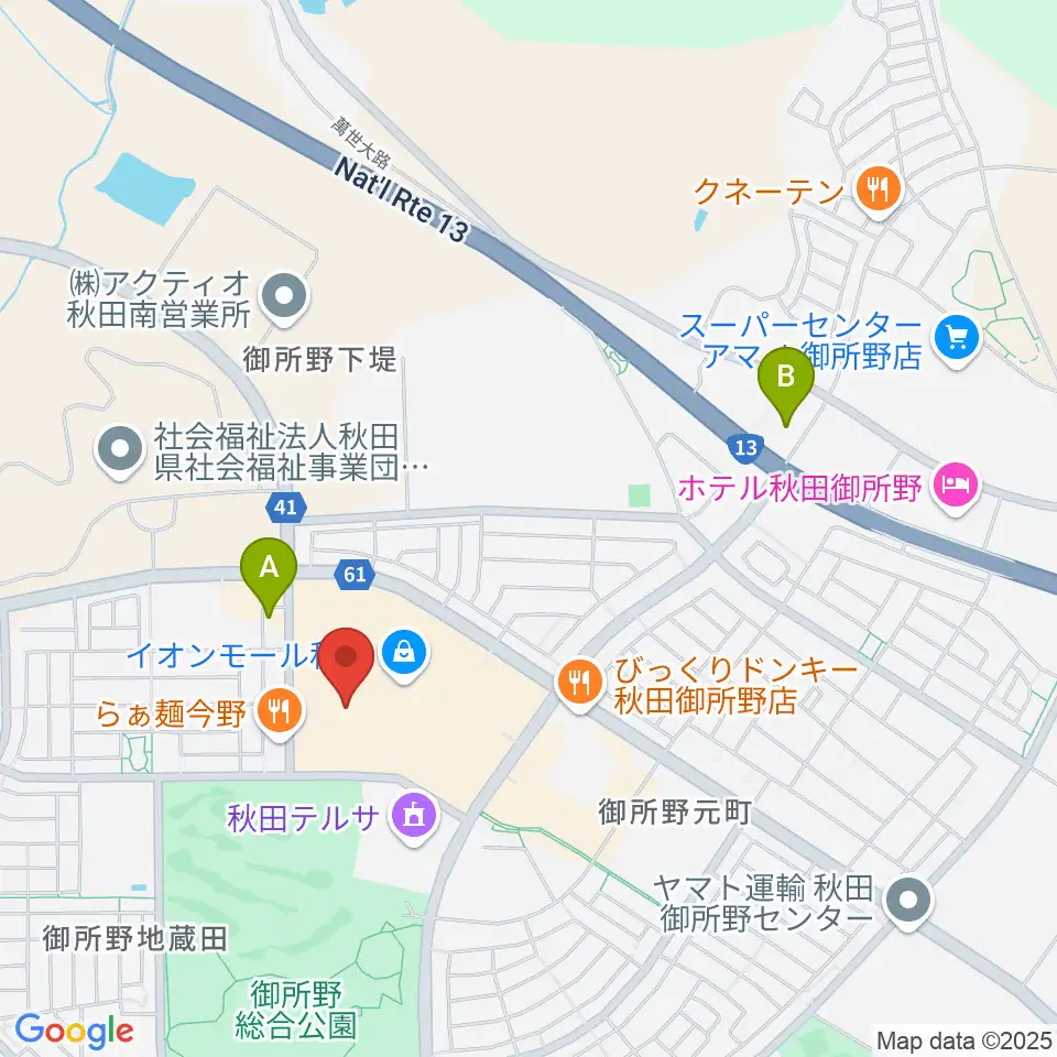 TOHOシネマズ秋田周辺のコンビニエンスストア一覧地図