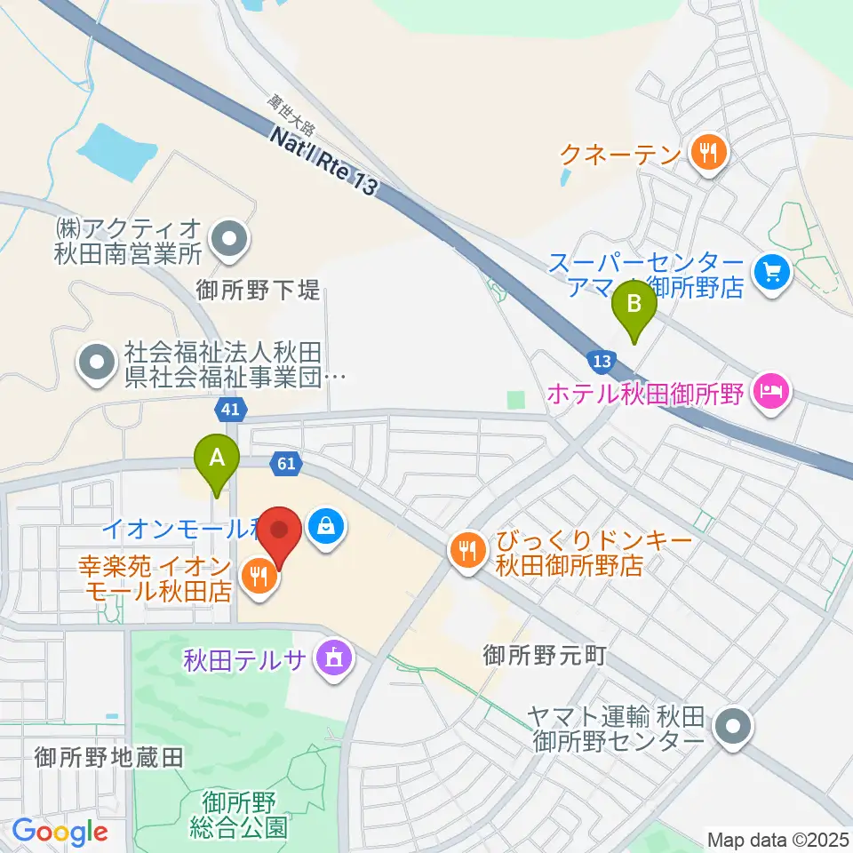 TOHOシネマズ秋田周辺のコンビニエンスストア一覧地図