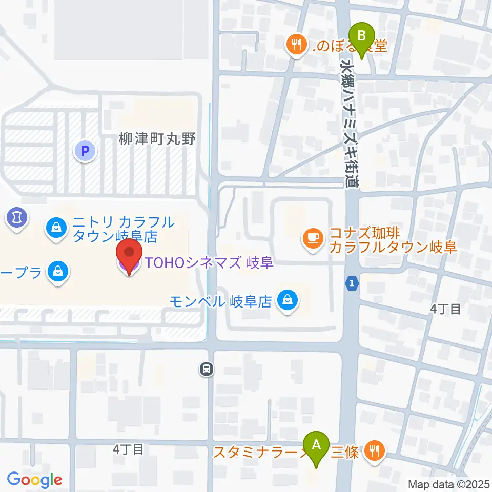 TOHOシネマズ岐阜周辺のコンビニエンスストア一覧地図