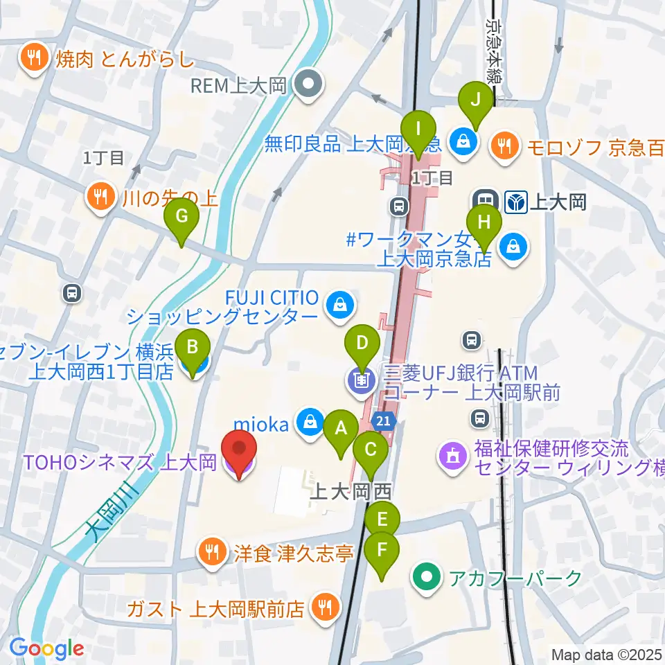 TOHOシネマズ上大岡周辺のコンビニエンスストア一覧地図
