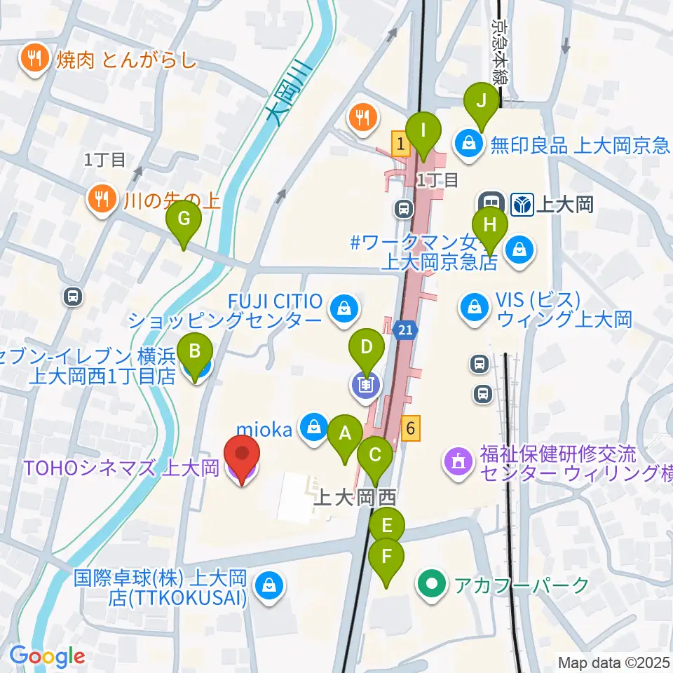 TOHOシネマズ上大岡周辺のコンビニエンスストア一覧地図