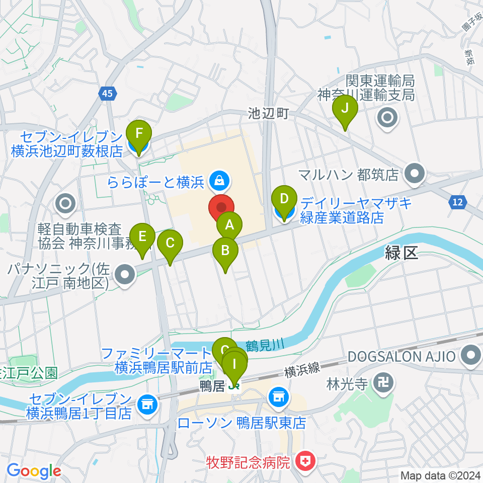 TOHOシネマズららぽーと横浜周辺のコンビニエンスストア一覧地図