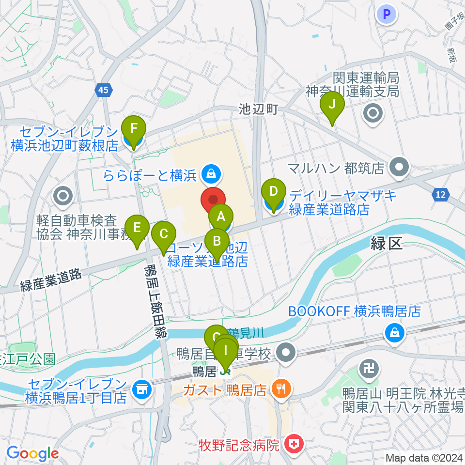 TOHOシネマズららぽーと横浜周辺のコンビニエンスストア一覧地図