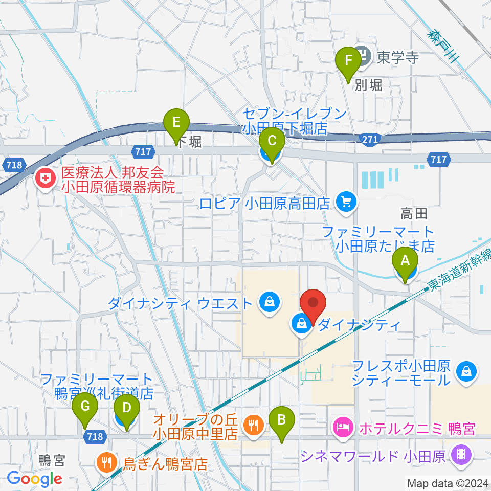 TOHOシネマズ小田原周辺のコンビニエンスストア一覧地図