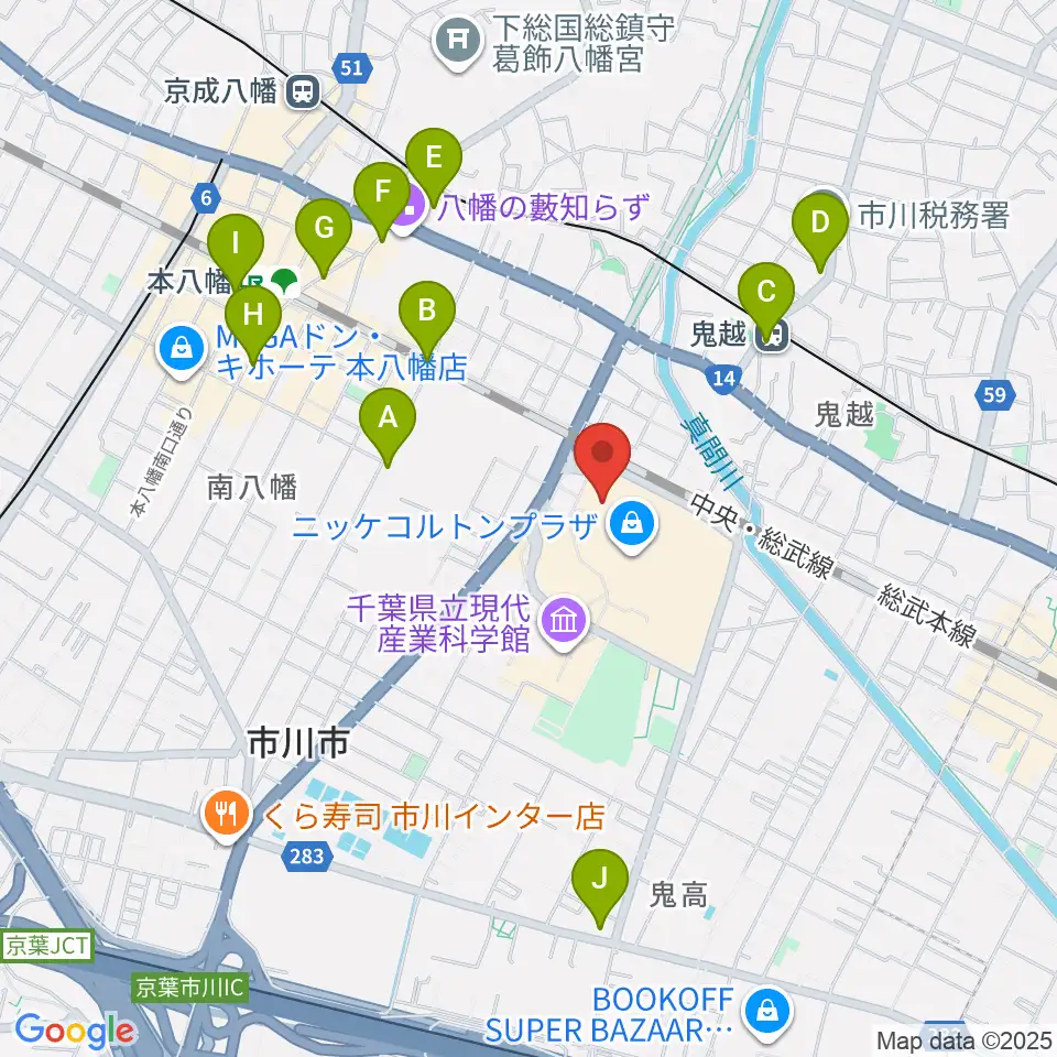 TOHOシネマズ市川コルトンプラザ周辺のコンビニエンスストア一覧地図