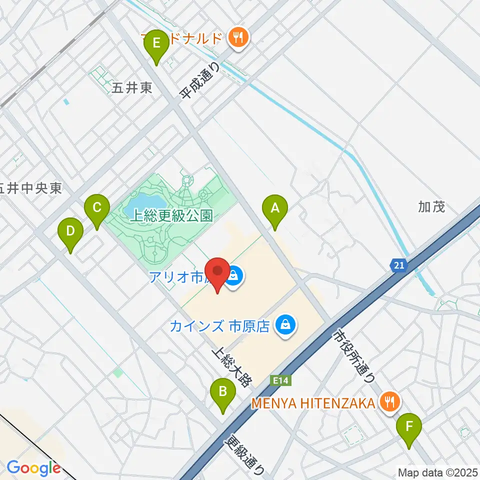 TOHOシネマズ市原周辺のコンビニエンスストア一覧地図
