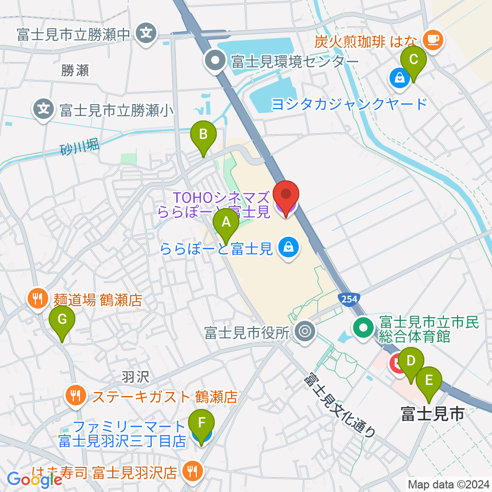 TOHOシネマズららぽーと富士見周辺のコンビニエンスストア一覧地図