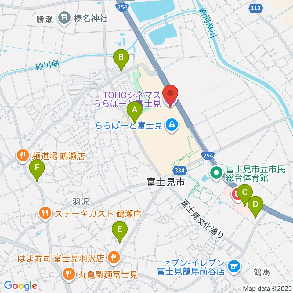 TOHOシネマズららぽーと富士見周辺のコンビニエンスストア一覧地図