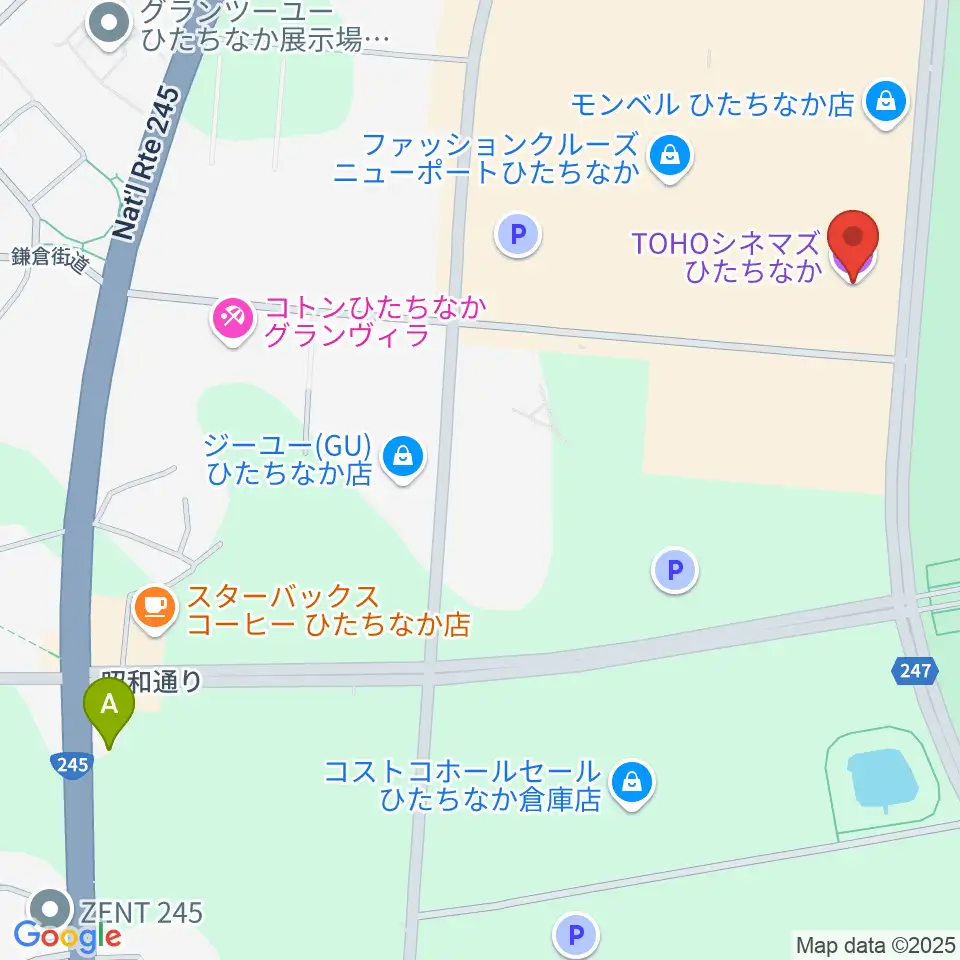 TOHOシネマズひたちなか周辺のコンビニエンスストア一覧地図