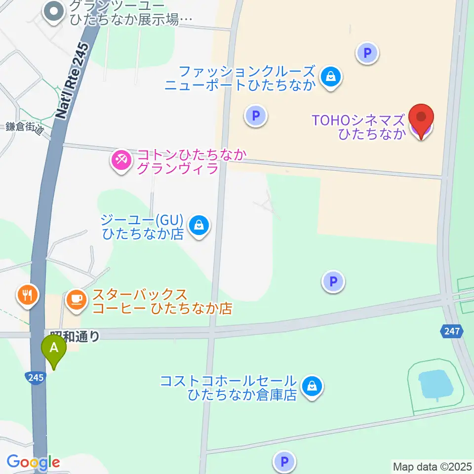 TOHOシネマズひたちなか周辺のコンビニエンスストア一覧地図
