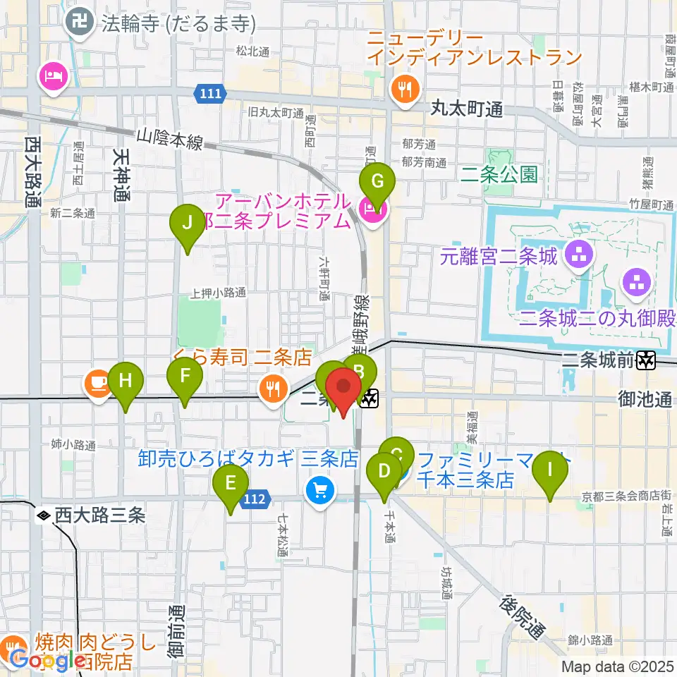 TOHOシネマズ二条周辺のコンビニエンスストア一覧地図