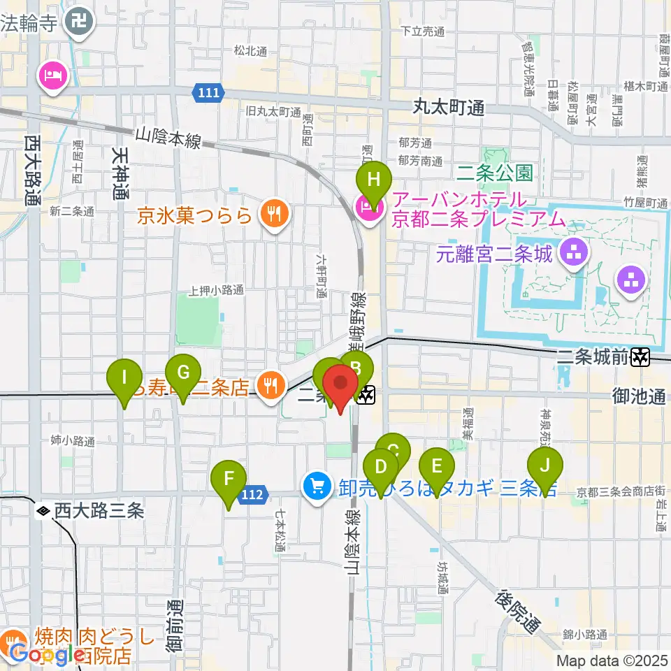 TOHOシネマズ二条周辺のコンビニエンスストア一覧地図