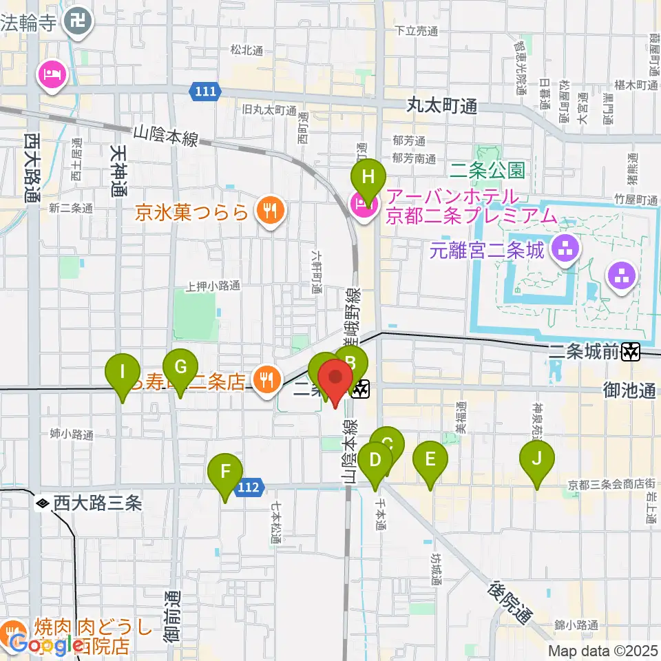 TOHOシネマズ二条周辺のコンビニエンスストア一覧地図
