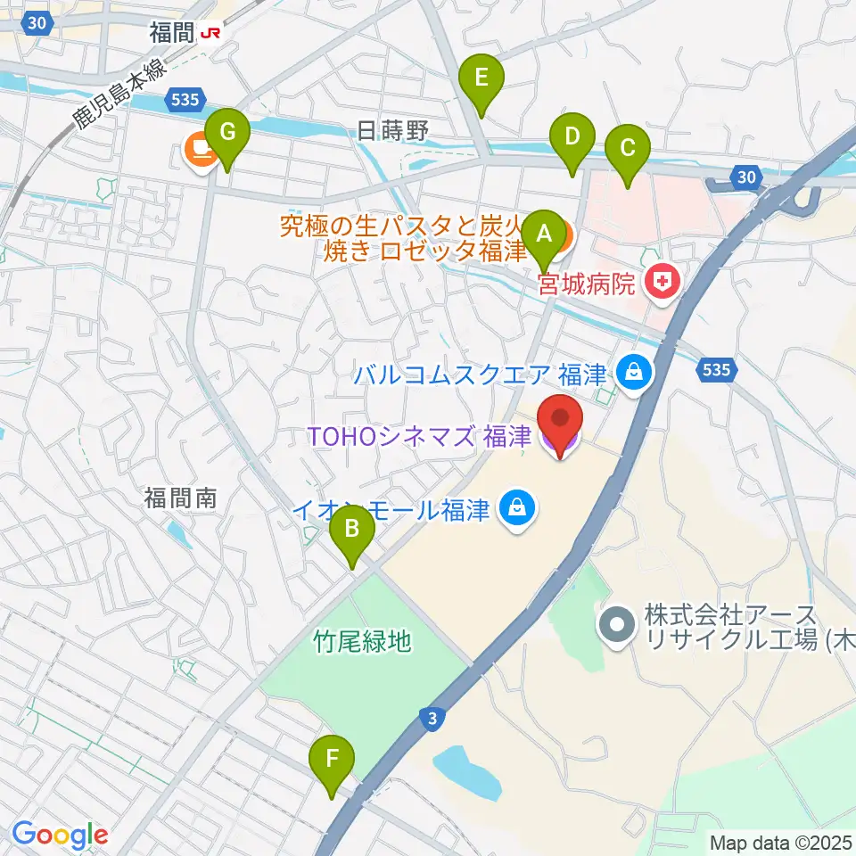 TOHOシネマズ福津周辺のコンビニエンスストア一覧地図