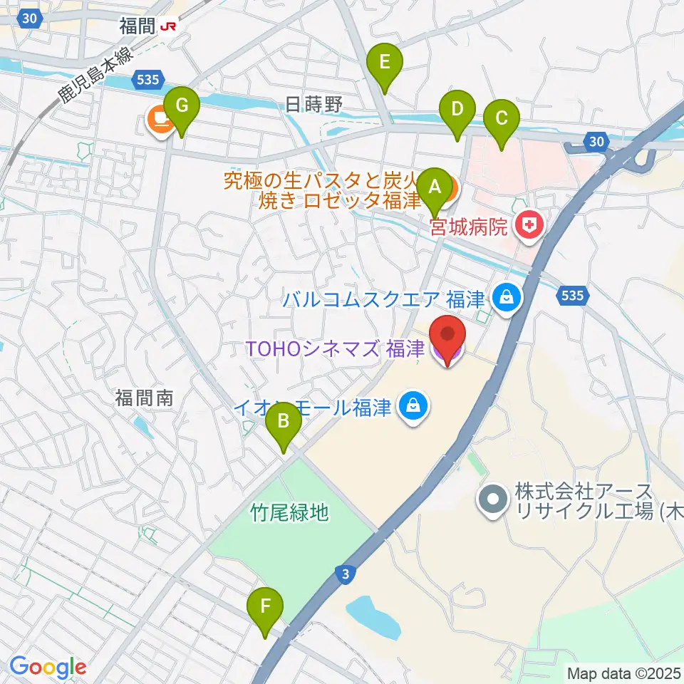 TOHOシネマズ福津周辺のコンビニエンスストア一覧地図