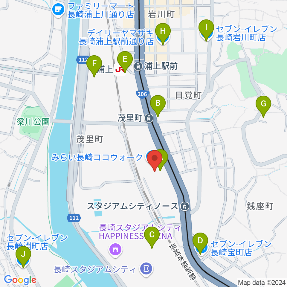 TOHOシネマズ長崎周辺のコンビニエンスストア一覧地図