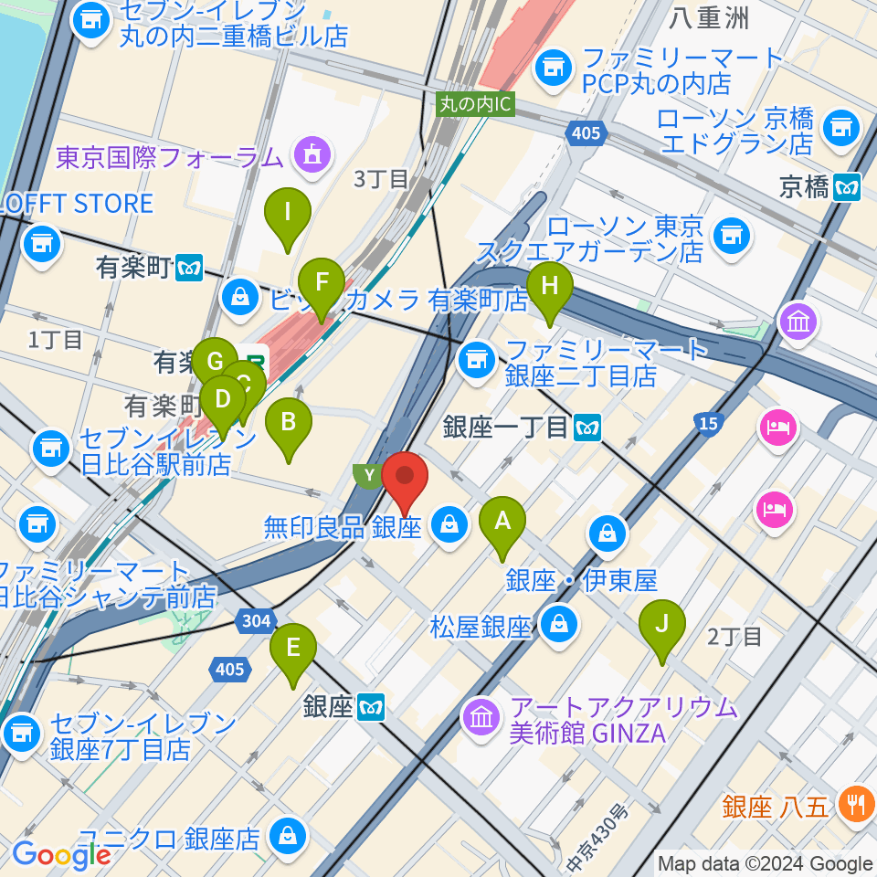 丸の内TOEI周辺のコンビニエンスストア一覧地図