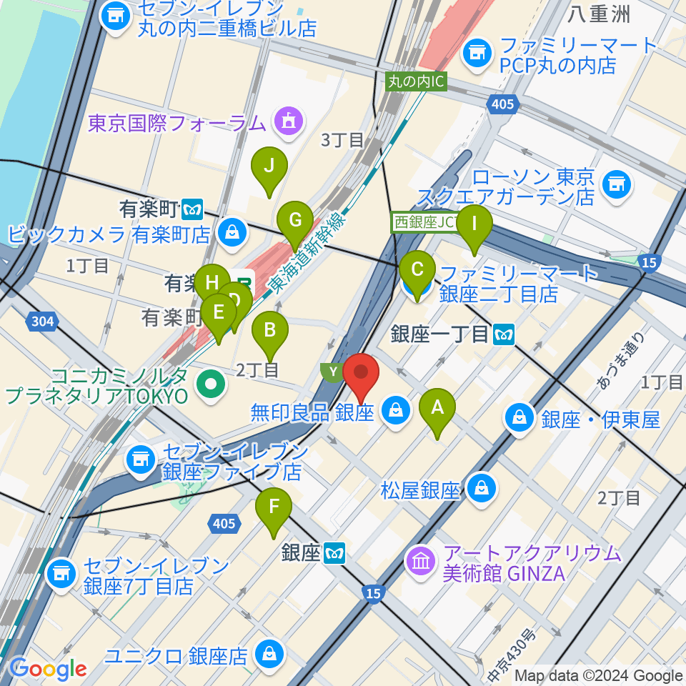 丸の内TOEI周辺のコンビニエンスストア一覧地図