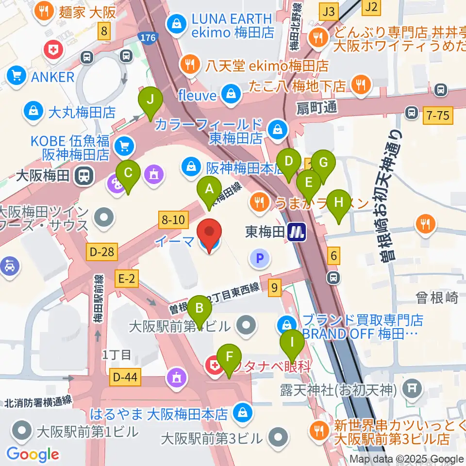 T・ジョイ梅田周辺のコンビニエンスストア一覧地図