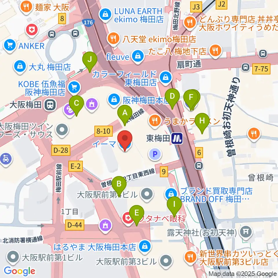 T・ジョイ梅田周辺のコンビニエンスストア一覧地図