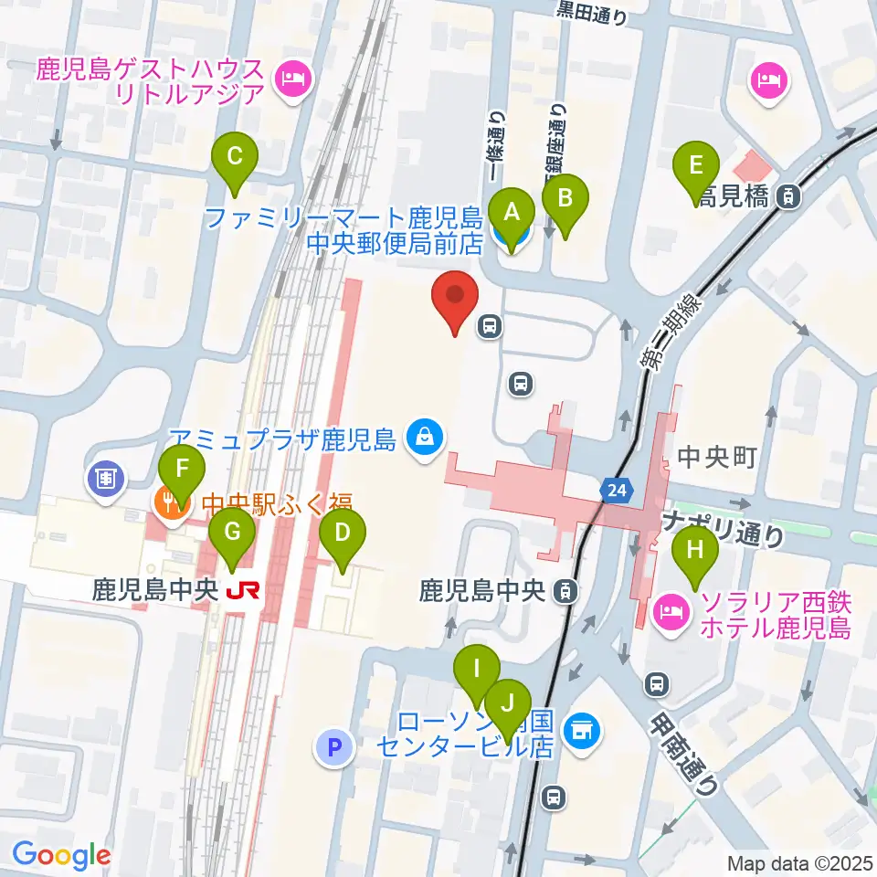 鹿児島ミッテ10周辺のコンビニエンスストア一覧地図