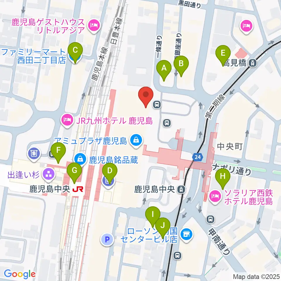 鹿児島ミッテ10周辺のコンビニエンスストア一覧地図