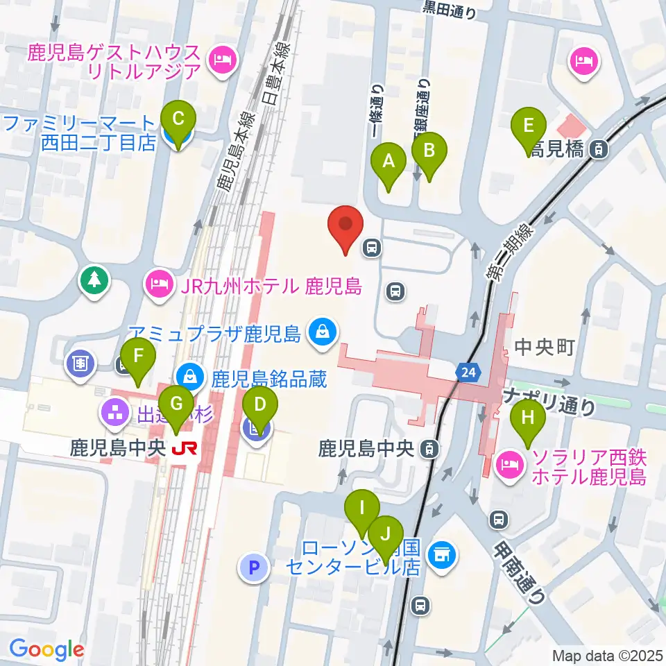 鹿児島ミッテ10周辺のコンビニエンスストア一覧地図