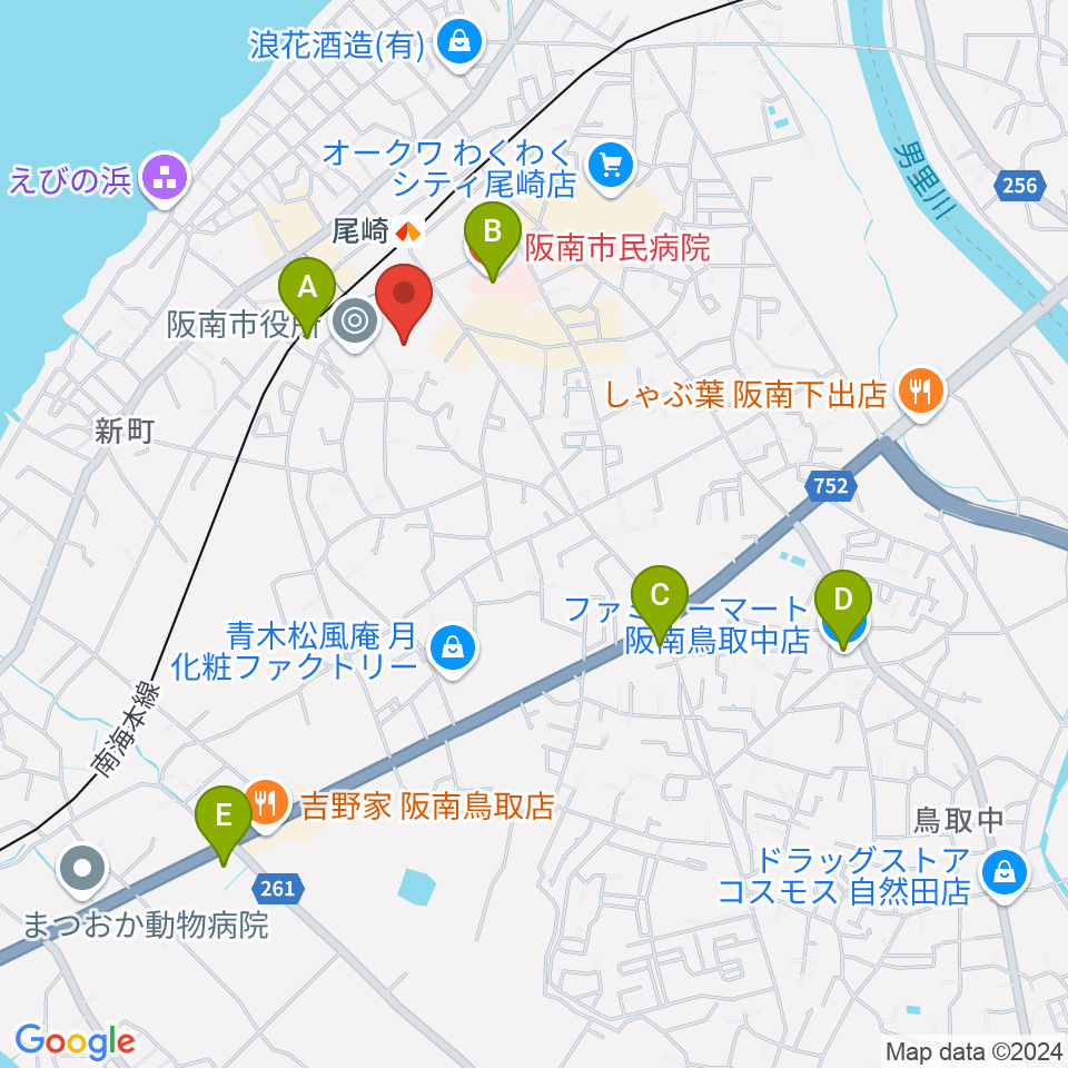 阪南市立文化センター サラダホール周辺のコンビニエンスストア一覧地図