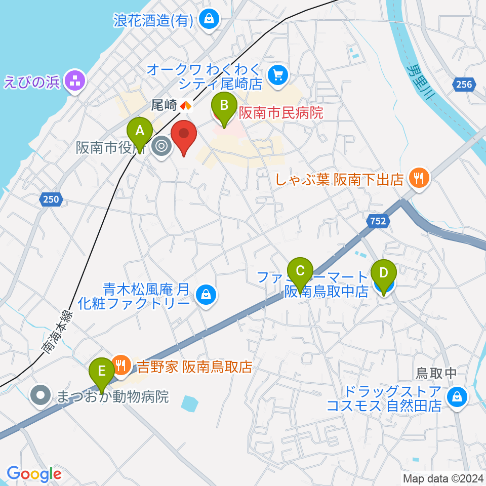 阪南市立文化センター サラダホール周辺のコンビニエンスストア一覧地図