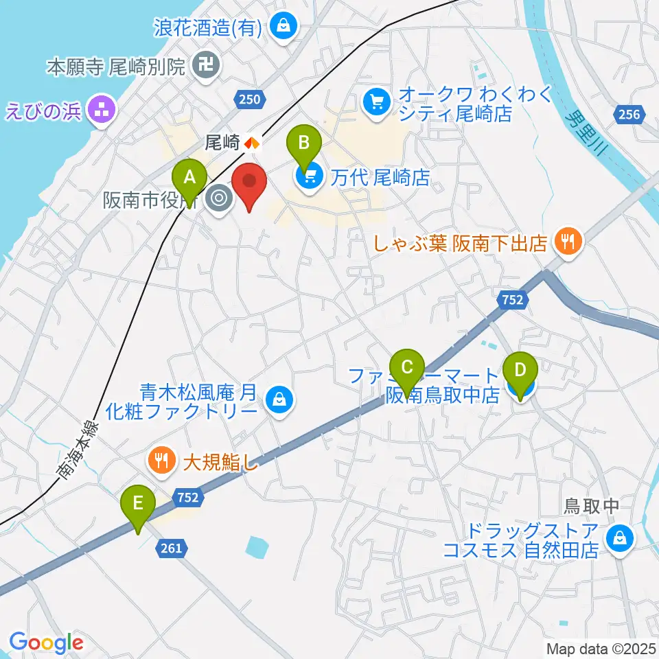 阪南市立文化センター サラダホール周辺のコンビニエンスストア一覧地図