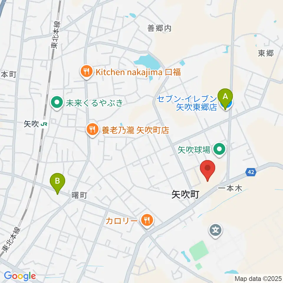 矢吹町文化センター周辺のコンビニエンスストア一覧地図