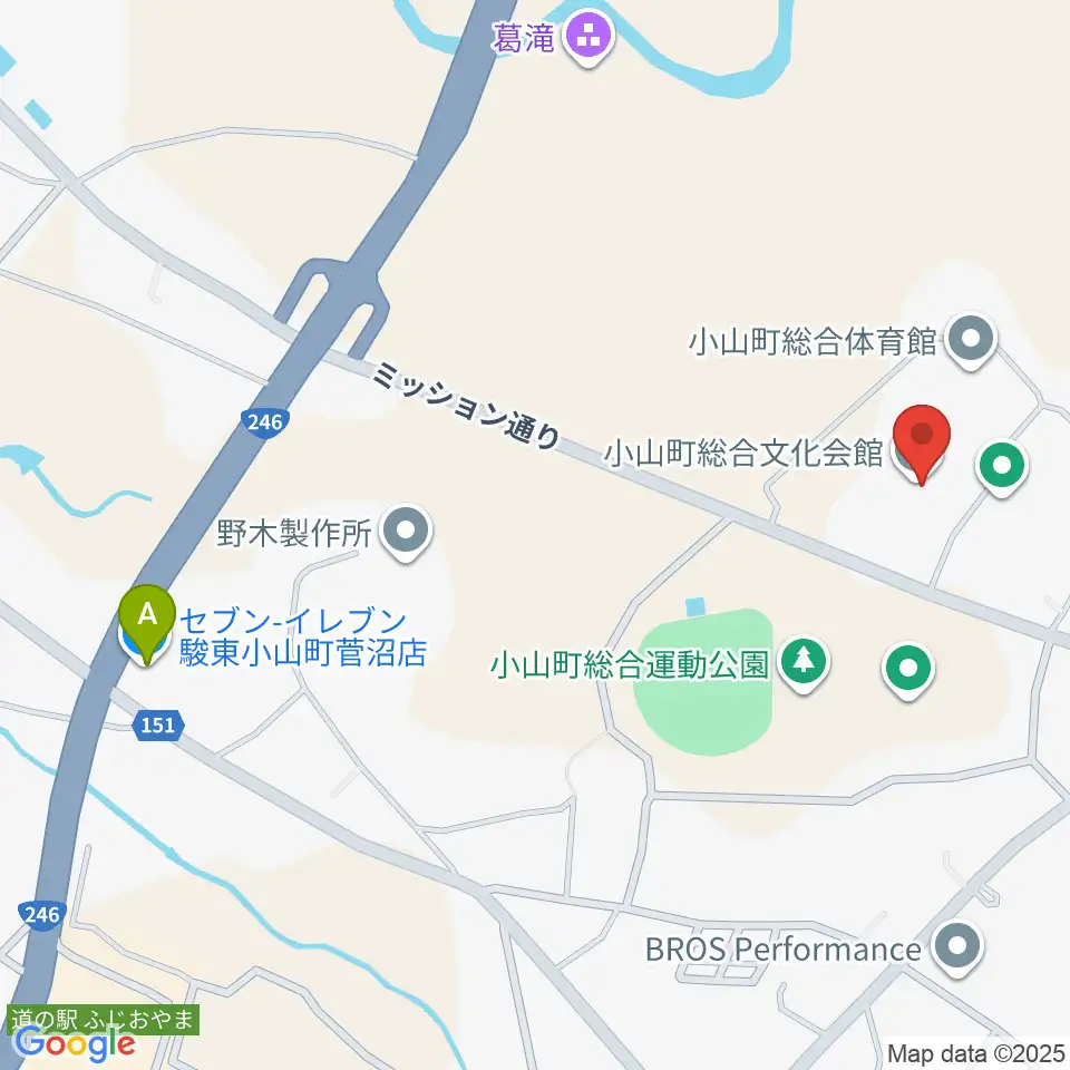 小山町総合文化会館周辺のコンビニエンスストア一覧地図