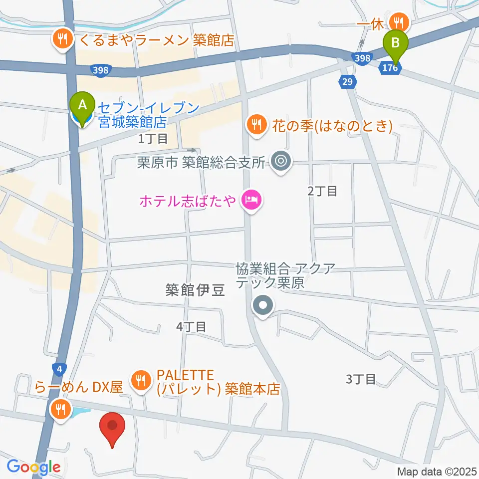 栗原文化会館（アポロプラザ）周辺のコンビニエンスストア一覧地図