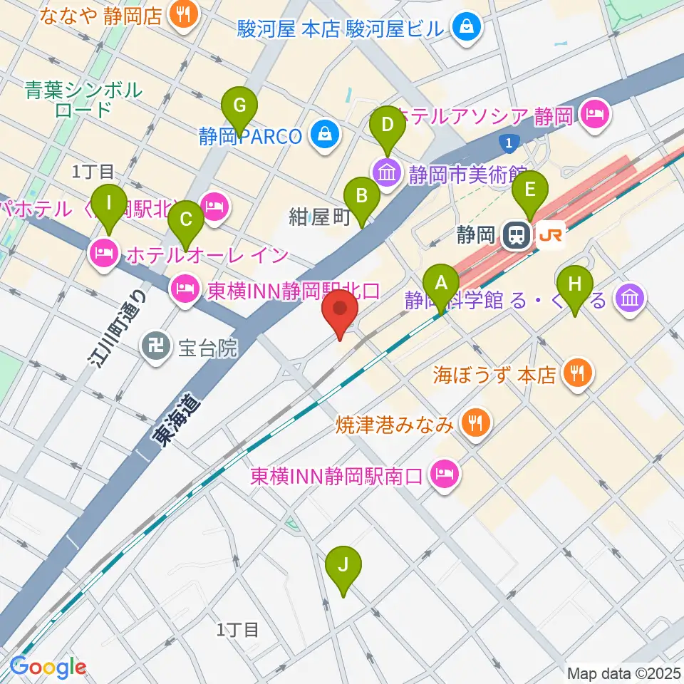 LIVE ROXY SHIZUOKA周辺のコンビニエンスストア一覧地図