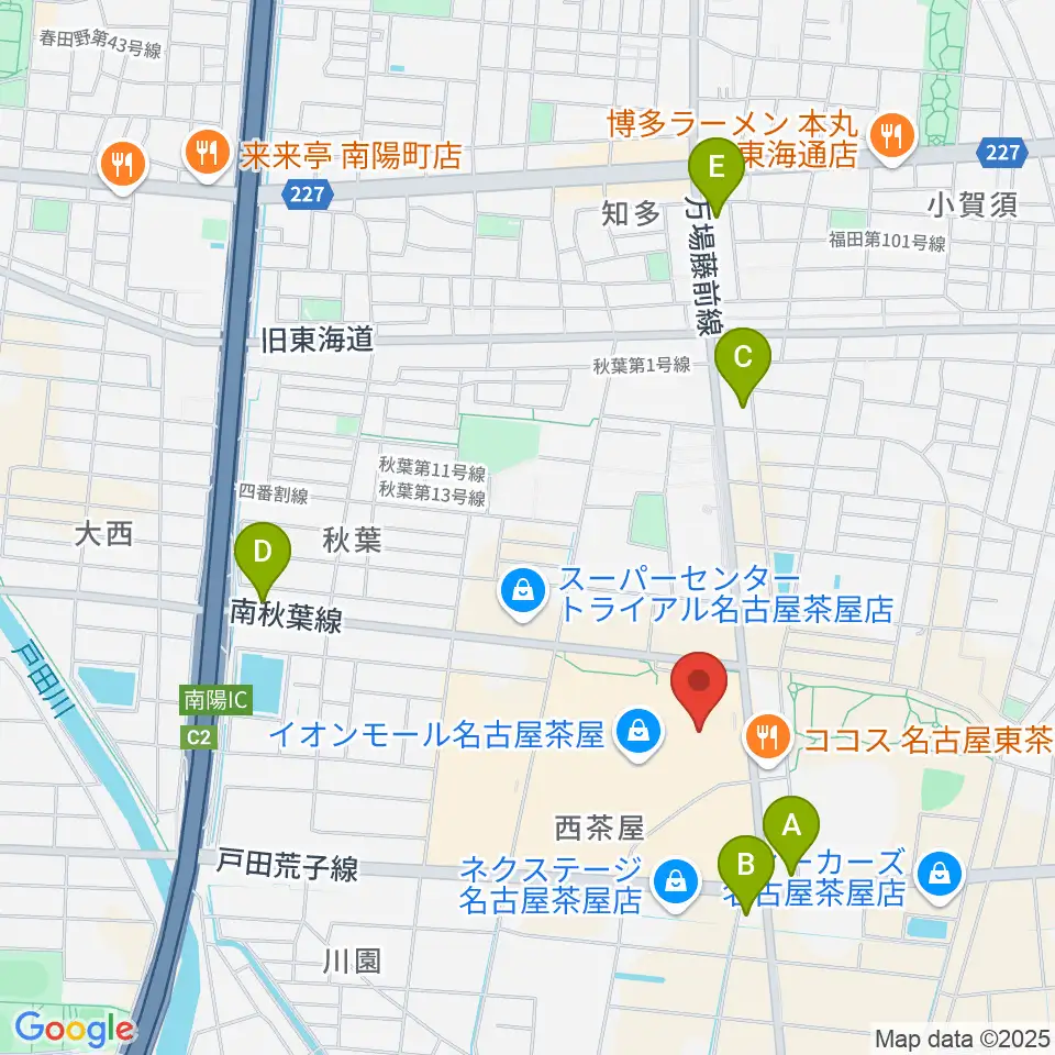 イオンシネマ名古屋茶屋周辺のコンビニエンスストア一覧地図