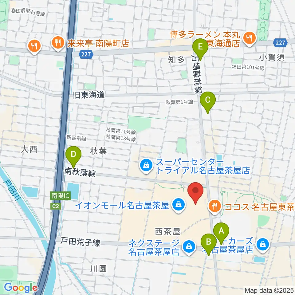 イオンシネマ名古屋茶屋周辺のコンビニエンスストア一覧地図