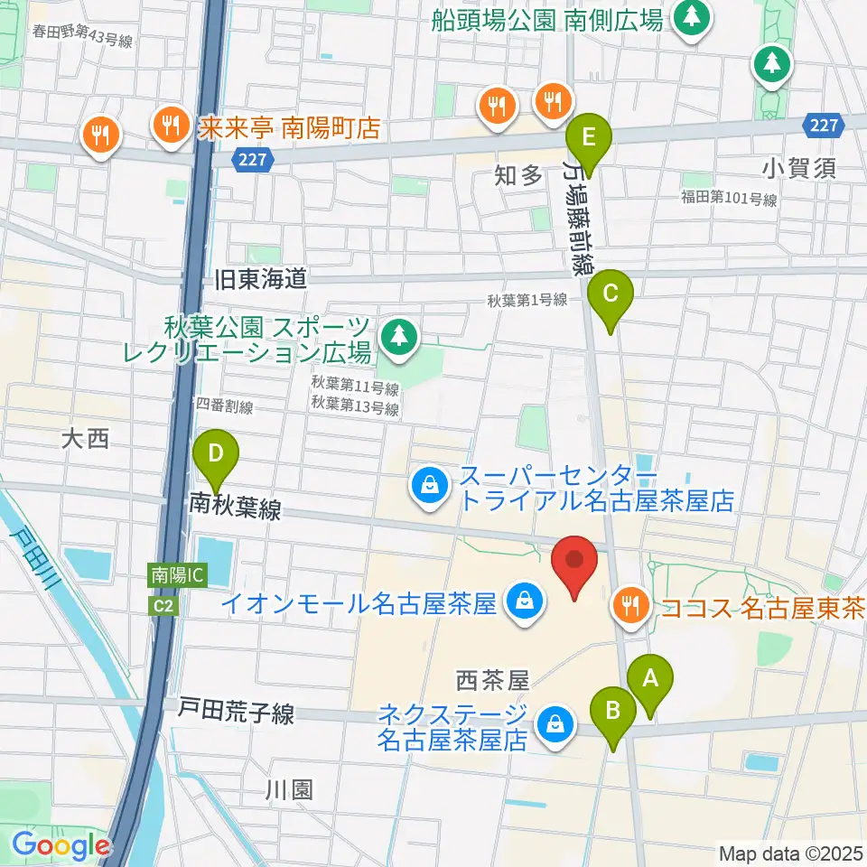 イオンシネマ名古屋茶屋周辺のコンビニエンスストア一覧地図