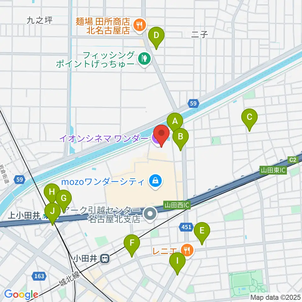 イオンシネマワンダー周辺のコンビニエンスストア一覧地図