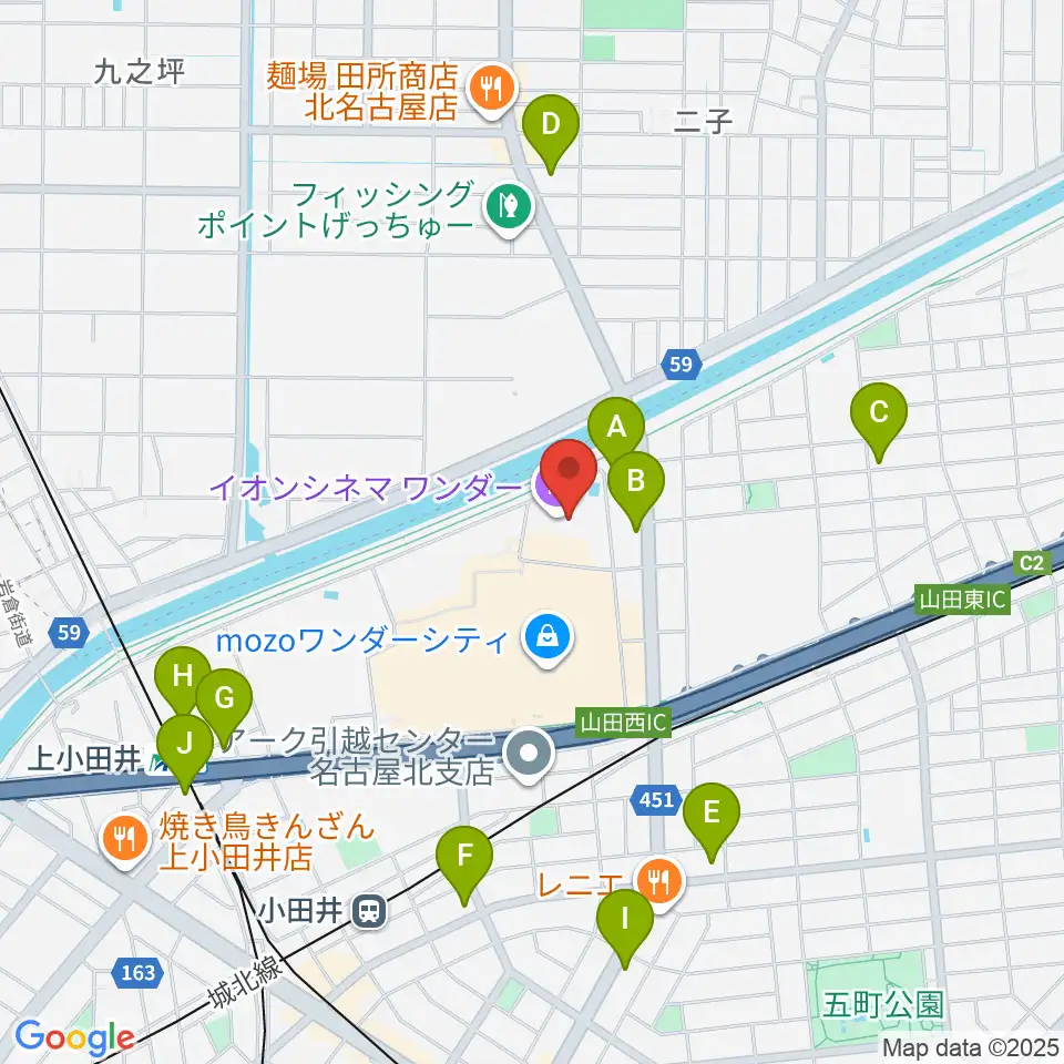 イオンシネマワンダー周辺のコンビニエンスストア一覧地図