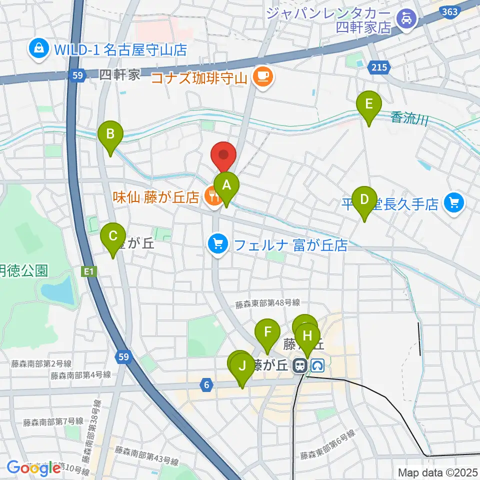 藤が丘ムーンストーン周辺のコンビニエンスストア一覧地図